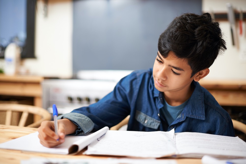 boy writing